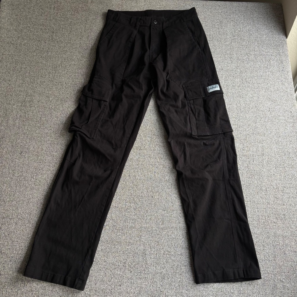 YoungLA Cargo Pants Mens 32x32 Model 627 Black Straight Leg Utility YLA2711